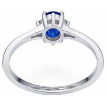 Afbeelding in Gallery-weergave laden, echte round saffier 1.90karaat ring met diamantaccenten
