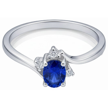 Afbeelding in Gallery-weergave laden, echte round saffier 1.90karaat ring bovenaanzicht
