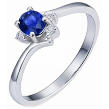Afbeelding in Gallery-weergave laden, echte round saffier 1.90karaat ring profielweergave
