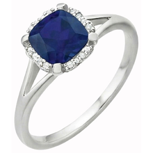 Afbeelding in Gallery-weergave laden, echte round saffier 2.50karaat ring close-up detail
