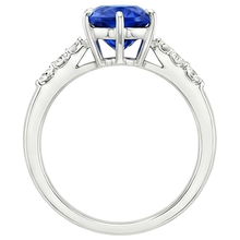 Afbeelding in Gallery-weergave laden, echte round diamant 4karaat ring zijaanzicht
