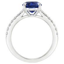 Afbeelding in Gallery-weergave laden, echte round diamant 4karaat ring zijaanzicht
