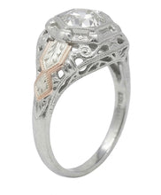 Afbeelding in Gallery-weergave laden, Solitaire Oud Geslepen Natuurlijke uit de aarde gewonnen Diamanten Fantasie Ring Lunette Antieke Stijl 2 Karaat

