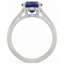 Afbeelding in Gallery-weergave laden, Solitaire Ovaal Geslepen Blauwe Saffier Ring 2 Karaat Wit Goud 14K
