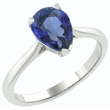 Afbeelding in Gallery-weergave laden, echte pear saffier 1.50karaat ring close-up detail

