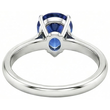 Afbeelding in Gallery-weergave laden, Solitaire Peer Blauwe Saffier Edelsteen Trouwring 2 Karaat
