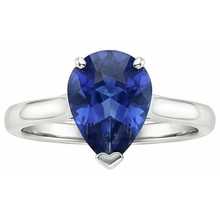 Afbeelding in Gallery-weergave laden, Solitaire Peer Blauwe Saffier Edelsteen Trouwring 2 Karaat

