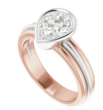 Afbeelding in Gallery-weergave laden, Solitaire Peer Oud Europees Geslepen Natuurlijke uit de aarde gewonnen Diamanten Ring Kastzetting 2.20 Karaat
