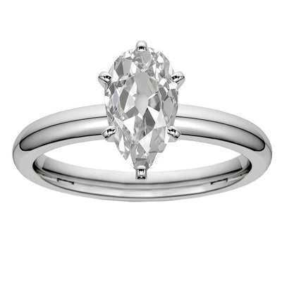 Solitaire Peer Oude Mijn Cut Echt Diamant Ring 3.50 karaat gouden sieraden