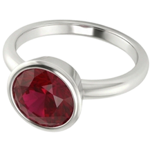 Afbeelding in Gallery-weergave laden, echte round robijn 0.75karaat ring close-up detail
