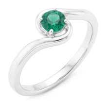 Afbeelding in Gallery-weergave laden, Solitaire Ring 1,50 karaat Colombiaanse groene smaragd gedraaide stijl
