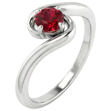 Afbeelding in Gallery-weergave laden, echte round robijn 1.50karaat ring met diamantaccenten
