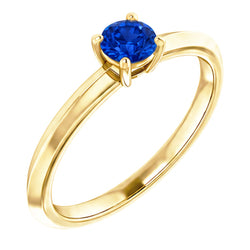 Solitaire Ring Blauwe Saffier 1,25 Karaat Geel Goud 14K Sieraden