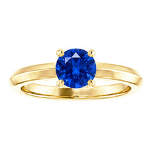 Afbeelding in Gallery-weergave laden, Solitaire Ring Blauwe Saffier 1,25 Karaat Geel Goud 14K Sieraden
