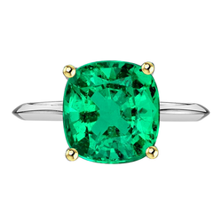 GIA-Gecertificeerd Gekleurde Steen Ring – Fijne Smaragd 3,50