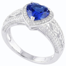 Afbeelding in Gallery-weergave laden, echte heart diamant 2karaat ring zijaanzicht
