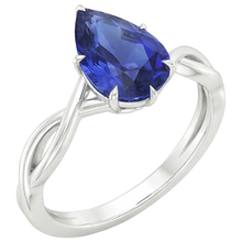 Afbeelding in Gallery-weergave laden, echte pear diamant 2.50karaat ring bovenaanzicht
