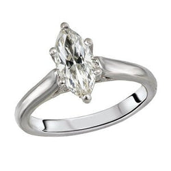 Solitaire Ring Marquise Oude Mijn Geslepen Echt Diamanten Sieraden 2,50 Karaat