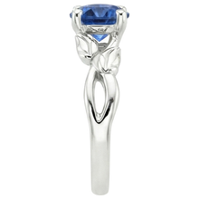 Afbeelding in Gallery-weergave laden, Solitaire Ring Natuurlijke Blauwe Saffier Gespleten Schacht Bladstijl 2 Karaat
