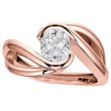Afbeelding in Gallery-weergave laden, Solitaire Ring Oud Geslepen Kussen Echt Diamant 3,75 Karaat Split Shank
