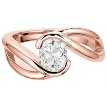 Afbeelding in Gallery-weergave laden, Solitaire Ring Oud Geslepen Kussen Natuurlijke uit de aarde gewonnen Diamant 3.75 Karaat Gespleten Schacht
