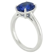 Afbeelding in Gallery-weergave laden, echte oval saffier 2.50karaat ring bovenaanzicht
