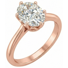 Afbeelding in Gallery-weergave laden, Solitaire Ring Ovaal Oud Geslepen uit de aarde gewonnen Diamant 6 Prong Gezet 3 Karaat Goud
