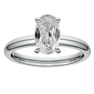 Solitaire Ring Ovale Oude Mijnwerker Echt Diamant 5,50 Karaat Gouden Dames Sieraden