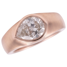 Afbeelding in Gallery-weergave laden, Solitaire Ring Peer Diamant 2 Karaat Roségoud Houtnerf Metaal
