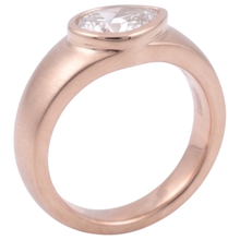 Afbeelding in Gallery-weergave laden, Solitaire Ring Peer Diamant 2 Karaat Roségoud Houtnerf Metaal
