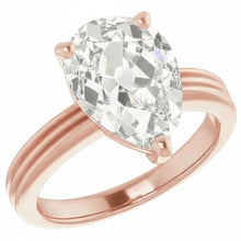 Afbeelding in Gallery-weergave laden, Solitaire Ring Peer Oude Mijnwerker Echte Natuurlijke uit de aarde gewonnen Diamant Prong Gezet 5 Karaat Goud

