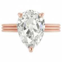 Afbeelding in Gallery-weergave laden, Solitaire Ring Peer Oude Mijnwerker Echte Natuurlijke uit de aarde gewonnen Diamant Prong Gezet 5 Karaat Goud
