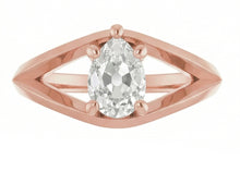 Afbeelding in Gallery-weergave laden, echte pear diamant 1.50karaat ring zijaanzicht
