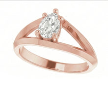 Afbeelding in Gallery-weergave laden, echte pear diamant 1.50karaat ring close-up detail

