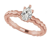 Afbeelding in Gallery-weergave laden, Solitaire Ring Peer Oude Mijnwerker Echt Diamant 1,50 Karaat Rose Gouden Sieraden
