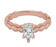 Afbeelding in Gallery-weergave laden, Solitaire Ring Peer Oude Mijnwerker Echt Diamant 1,50 Karaat Rose Gouden Sieraden
