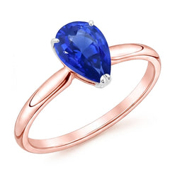 Solitaire Ring Peer Sri Lankaanse Saffier 3 Karaat