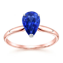 Afbeelding in Gallery-weergave laden, Solitaire Ring Peer Sri Lankaanse Saffier 3 Karaat
