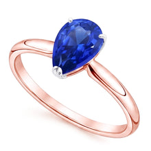 Afbeelding in Gallery-weergave laden, Solitaire Ring Peer Sri Lankaanse Saffier 3 Karaat
