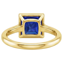 Afbeelding in Gallery-weergave laden, Natuurlijke (niet labgekweekte) Solitaire Ring Princess Kastzetting Blauwe Saffier 5 Karaat Geelgoud
