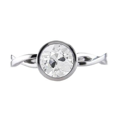 Solitaire Ring Rond Old Miner Echt Diamond Twisted Style 1,25 karaat