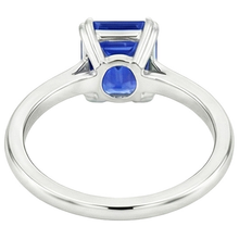 Afbeelding in Gallery-weergave laden, Solitaire Ring Smaragd Blauwe Saffier 3 Karaat Wit Goud 14K
