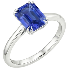 Afbeelding in Gallery-weergave laden, Solitaire Ring Smaragd Blauwe Saffier 3 Karaat Wit Goud 14K
