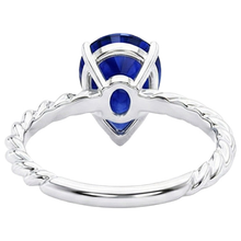 Afbeelding in Gallery-weergave laden, Solitaire Ring Touwstijl Peer Diepblauwe Saffier 2,50 Karaat
