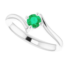 Afbeelding in Gallery-weergave laden, Solitaire Ring Twist Stijl Groene Smaragd 1,25 Karaat Wit Goud
