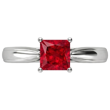 Afbeelding in Gallery-weergave laden, Solitaire Robijn Ring 1 Karaat Wit Goud 14K
