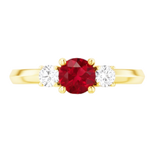 Afbeelding in Gallery-weergave laden, Solitaire Robijn Ring 1,25 Karaat Geel Goud 14K

