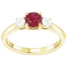 Afbeelding in Gallery-weergave laden, Solitaire Robijn Ring 1,25 Karaat Geel Goud 14K
