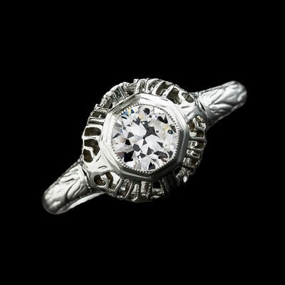 Solitaire Ronde Echt Diamanten Ring Oude Europese Bezel set 1,75 Karaat