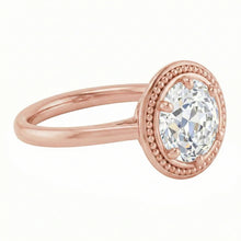Afbeelding in Gallery-weergave laden, Solitaire Ronde Old Mine Cut Natuurlijke uit de aarde gewonnen Diamanten Ring 2.50 Karaat Milgrain Band

